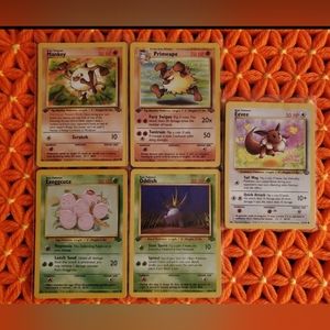 Vintage Pokémon Jungle Set Lot of 5 First Edition Mankey & Primeape